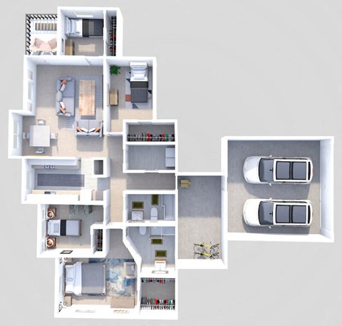 Floor plan for 4 beds, 2 baths, 1800 sqft